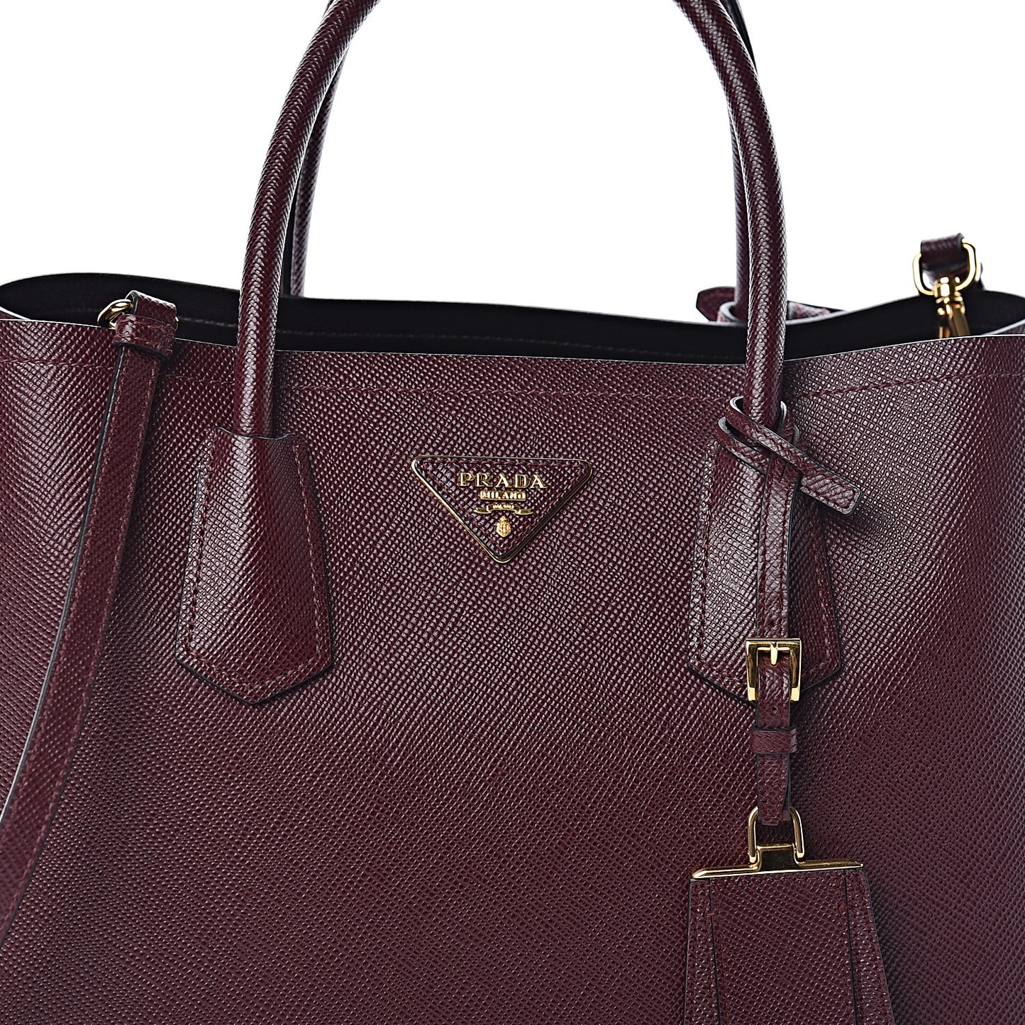 Saffiano Cuir Medium Double Bag Granato