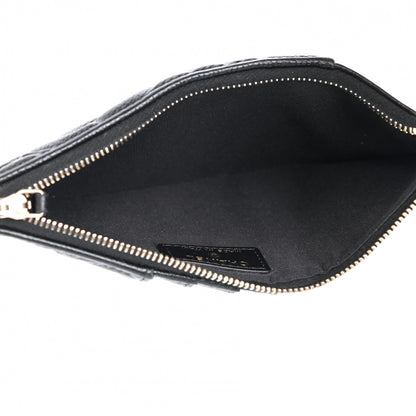Chanel Caviar Camellia Embossed Classic Flat Wallet Pouch Black 5 of 8