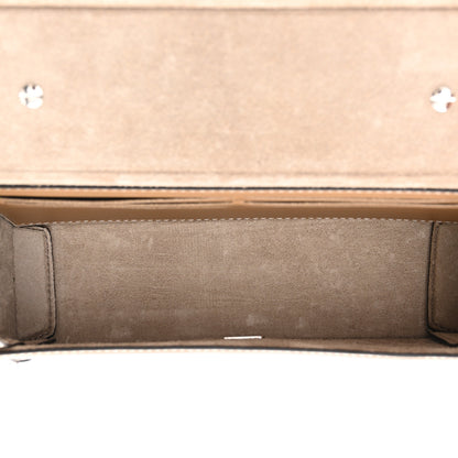 Fendi Recycled Fabric Jacquard Vitello King FF 1974 Baguette Soft Trunk Tobacco Moro Sand 4 of 10