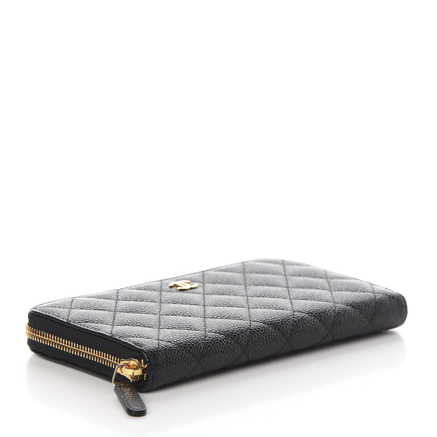 Chanel Caviar Quilted Large Gusset Zip Around Wallet Black 4 of 12