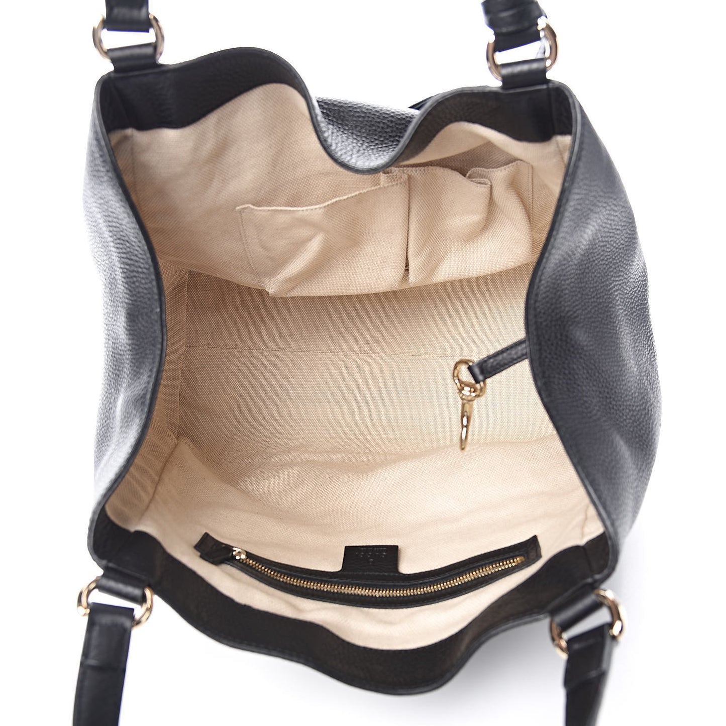 Pebbled Calfskin Medium Soho Shoulder Bag Black