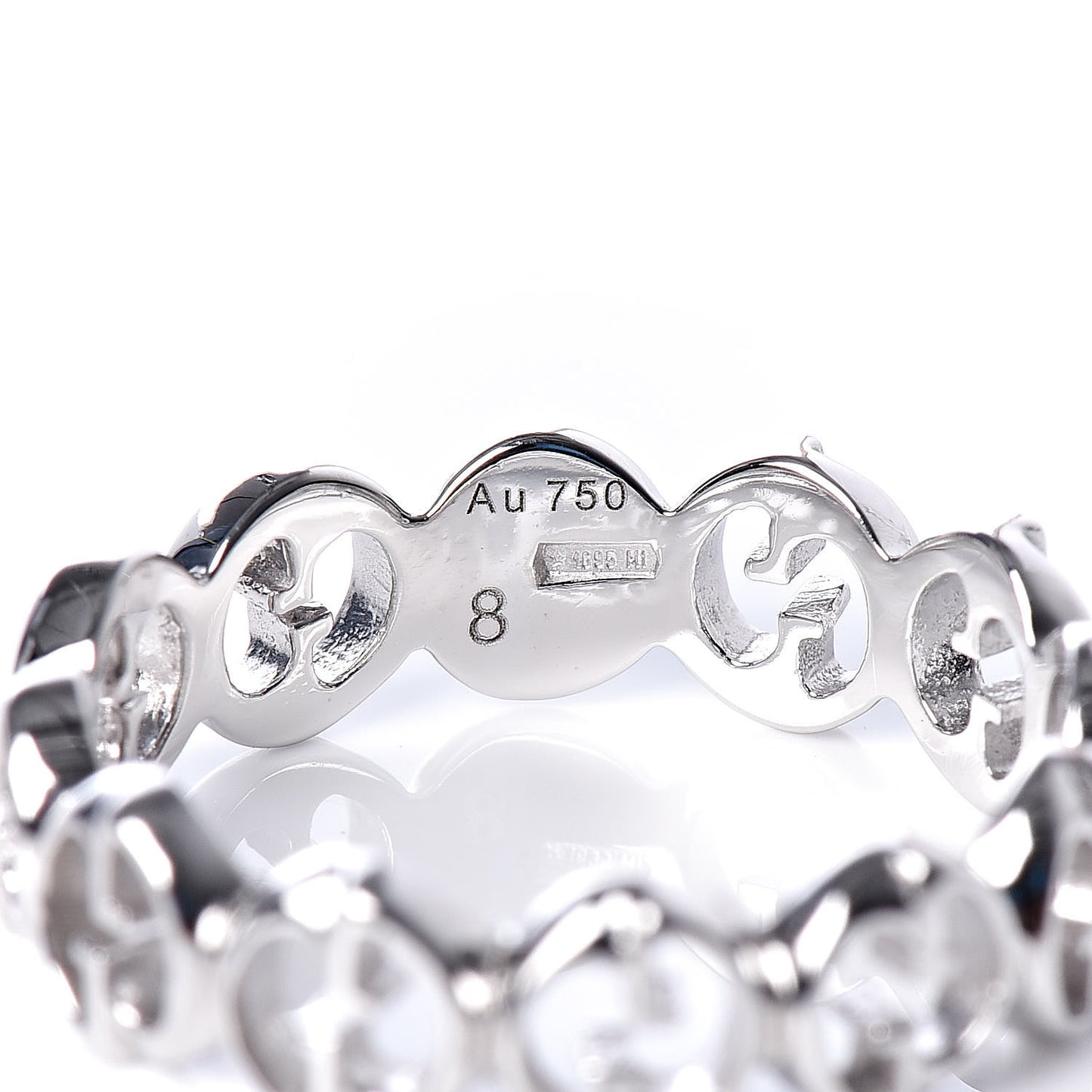 18K White Gold 5mm 1973 Band Ring 48 4.5