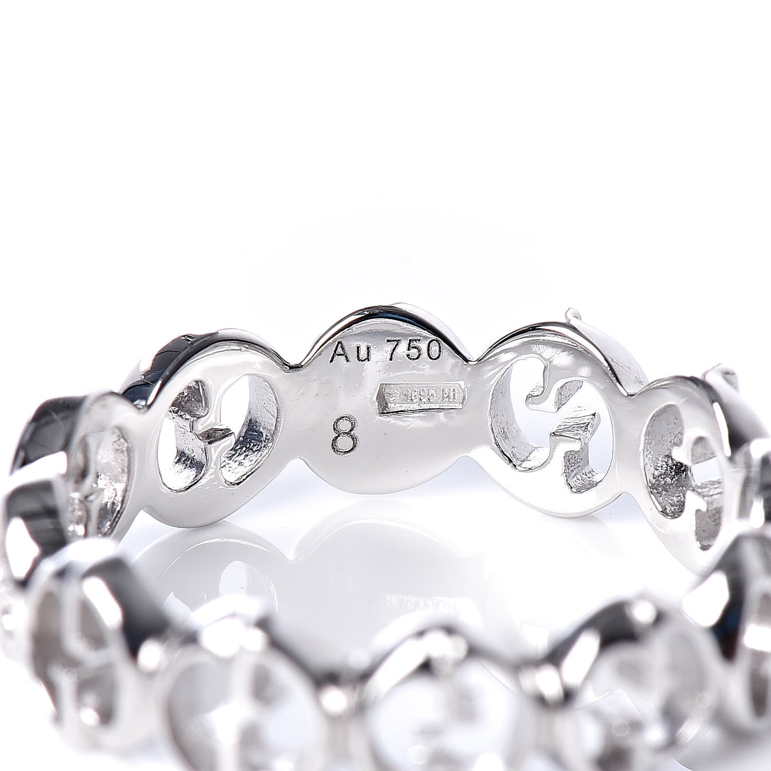 Gucci 18K White Gold 5mm 1973 Band Ring 48 4.5 4 of 6