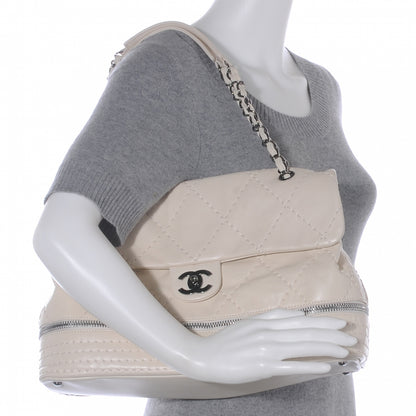 Chanel Calfskin Stitched Large Expandable Flap Bag White 2 of 7