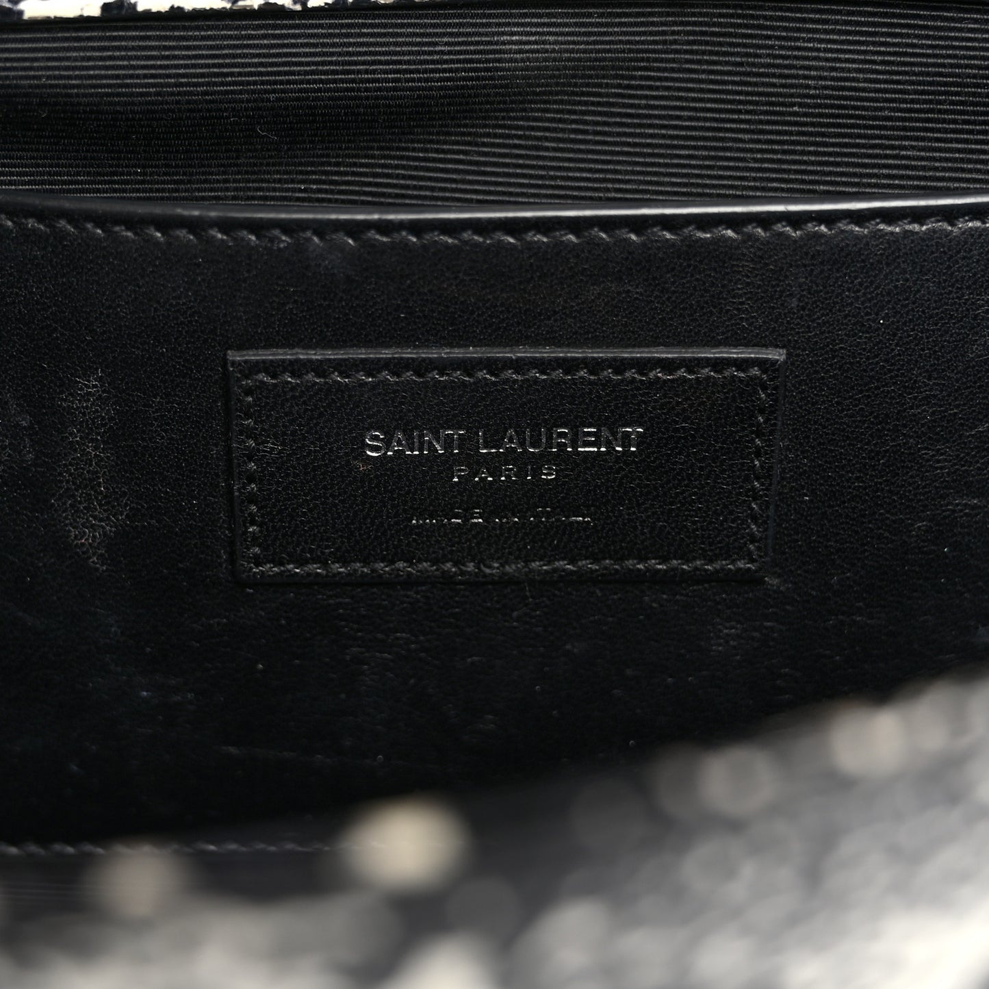 Calfskin Snakeskin Embossed Classic Monogram Cassandre Clutch Beige Black