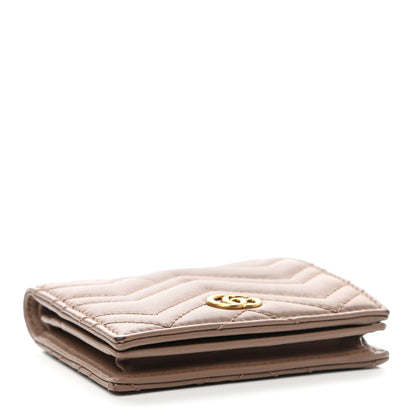 Gucci Calfskin Matelasse GG Marmont Card Case Porcelain Rose 4 of 7