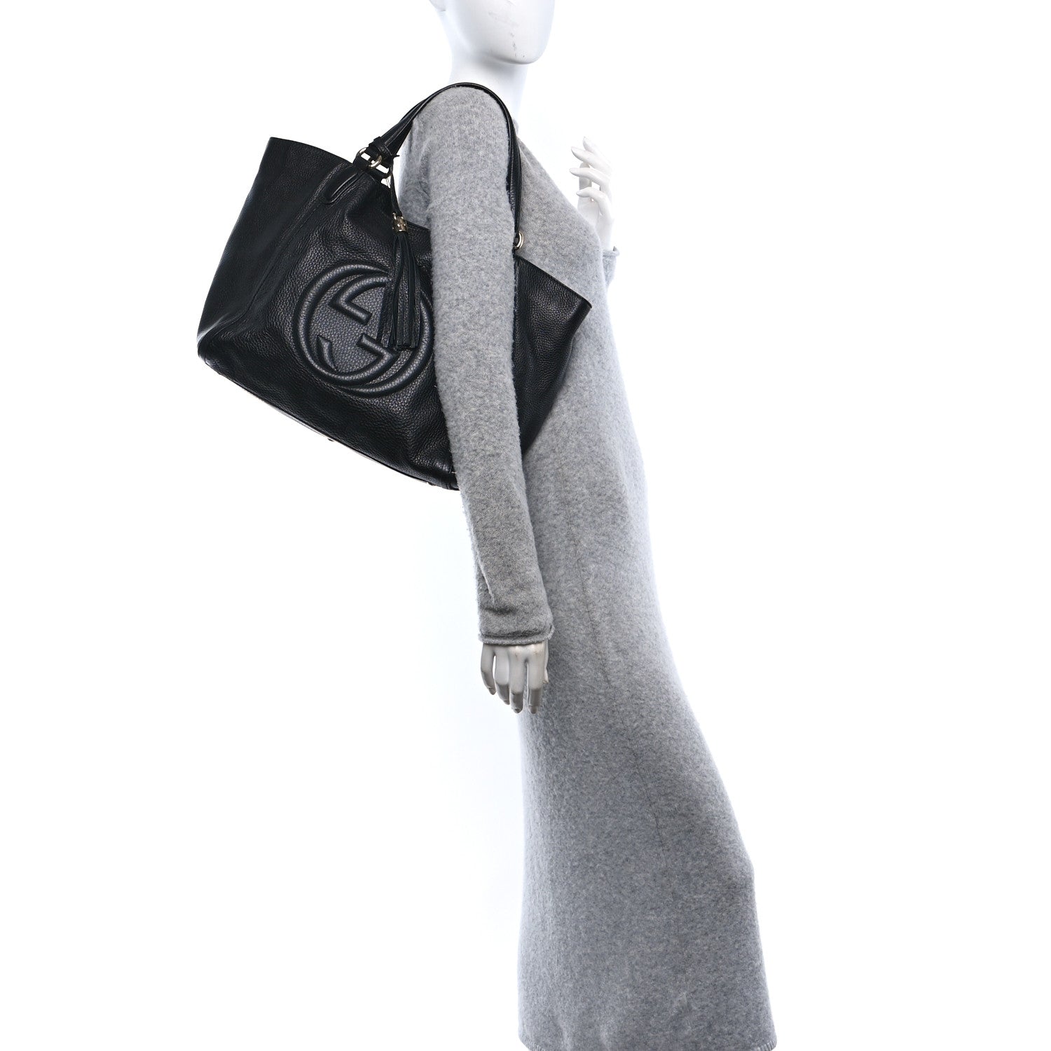 Gucci Pebbled Calfskin Medium Soho Shoulder Bag Black 3 of 10