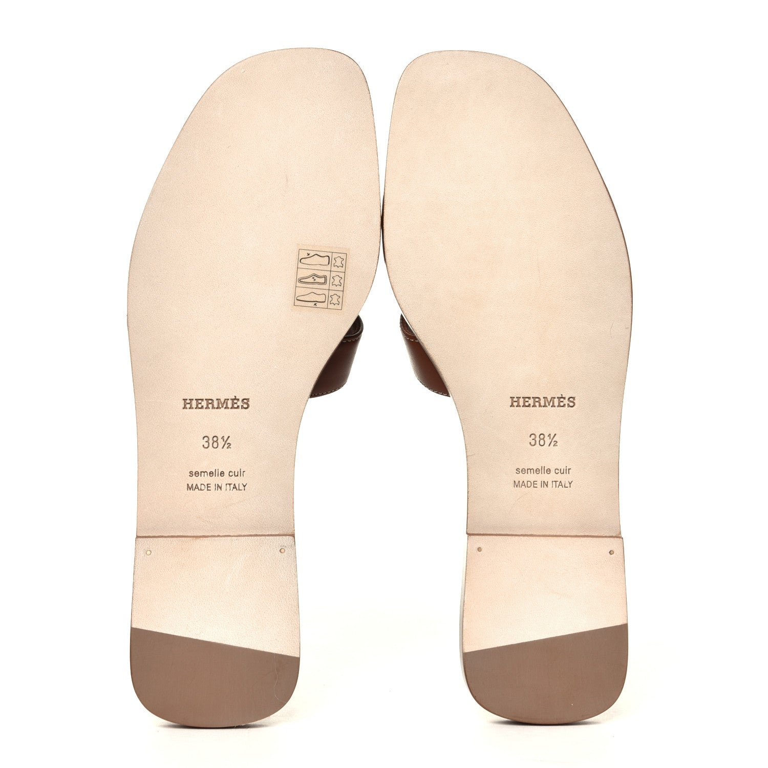 Hermes Box Calfskin Oran Sandals 38.5 Gold 6 of 6