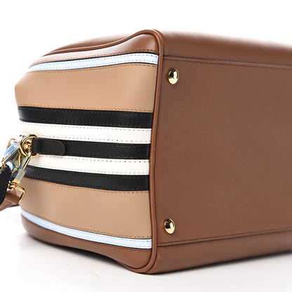Burberry Smooth Calfskin Stripe Intarsia Bag Malt Brown 6 of 8