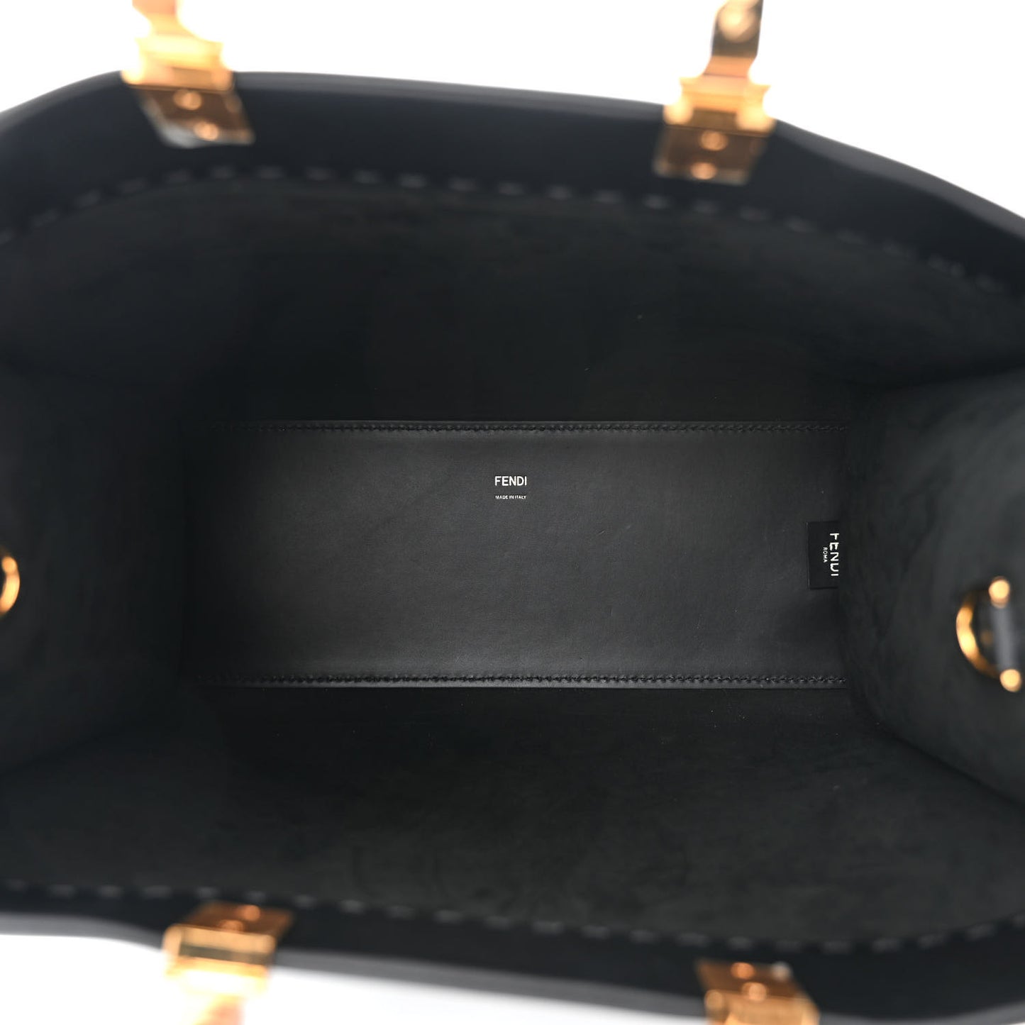 Vitello King Plexiglass Medium Fendi Sunshine Shopper Tote Black