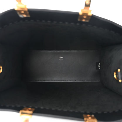 Fendi Vitello King Plexiglass Medium Fendi Sunshine Shopper Tote Black 5 of 11