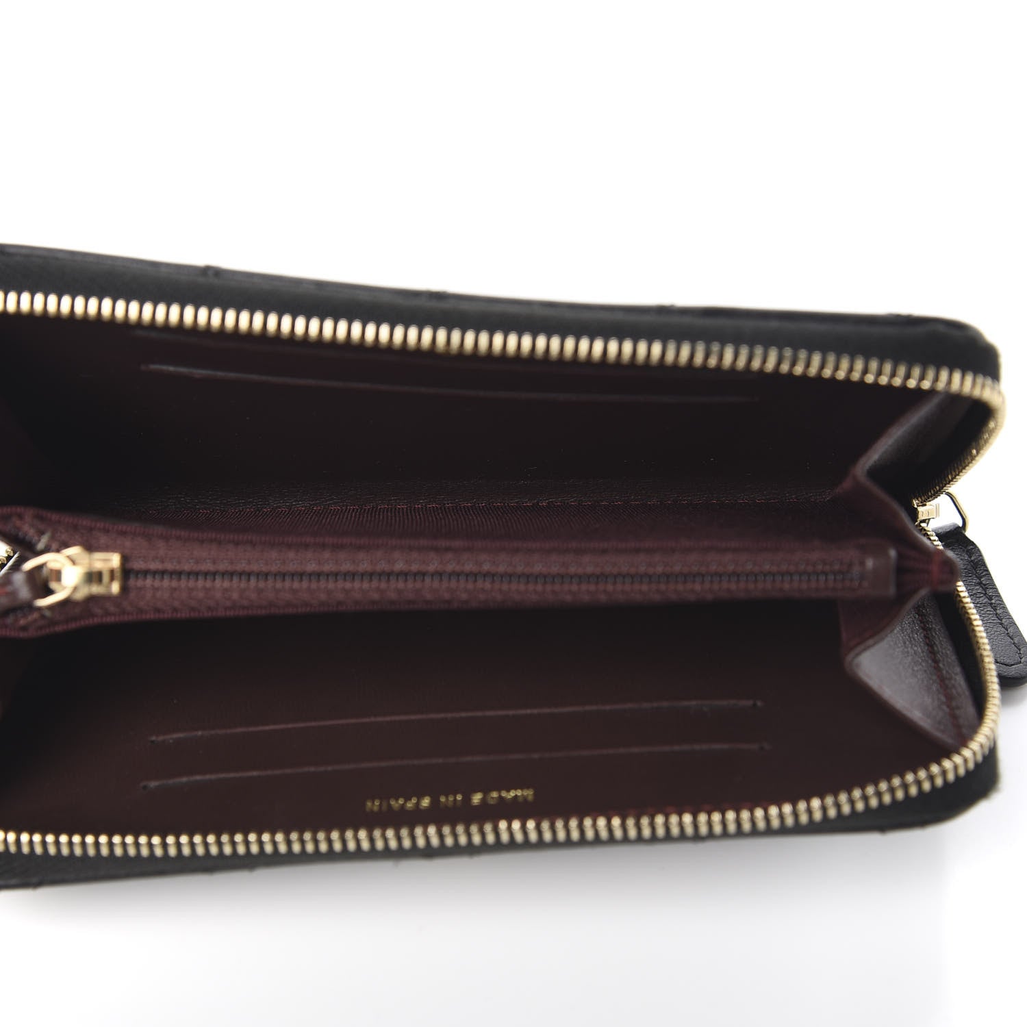 Chanel Lambskin Quilted Small Zip Around Wallet Black 5 of 9