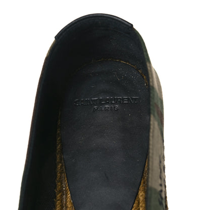 Saint Laurent Canvas Camouflage Espadrilles 41 Kaki Black 7 of 9