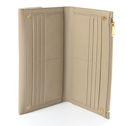 Saint Laurent Grain De Poudre Embossed Monogram Uptown Wallet Beige 6 of 8