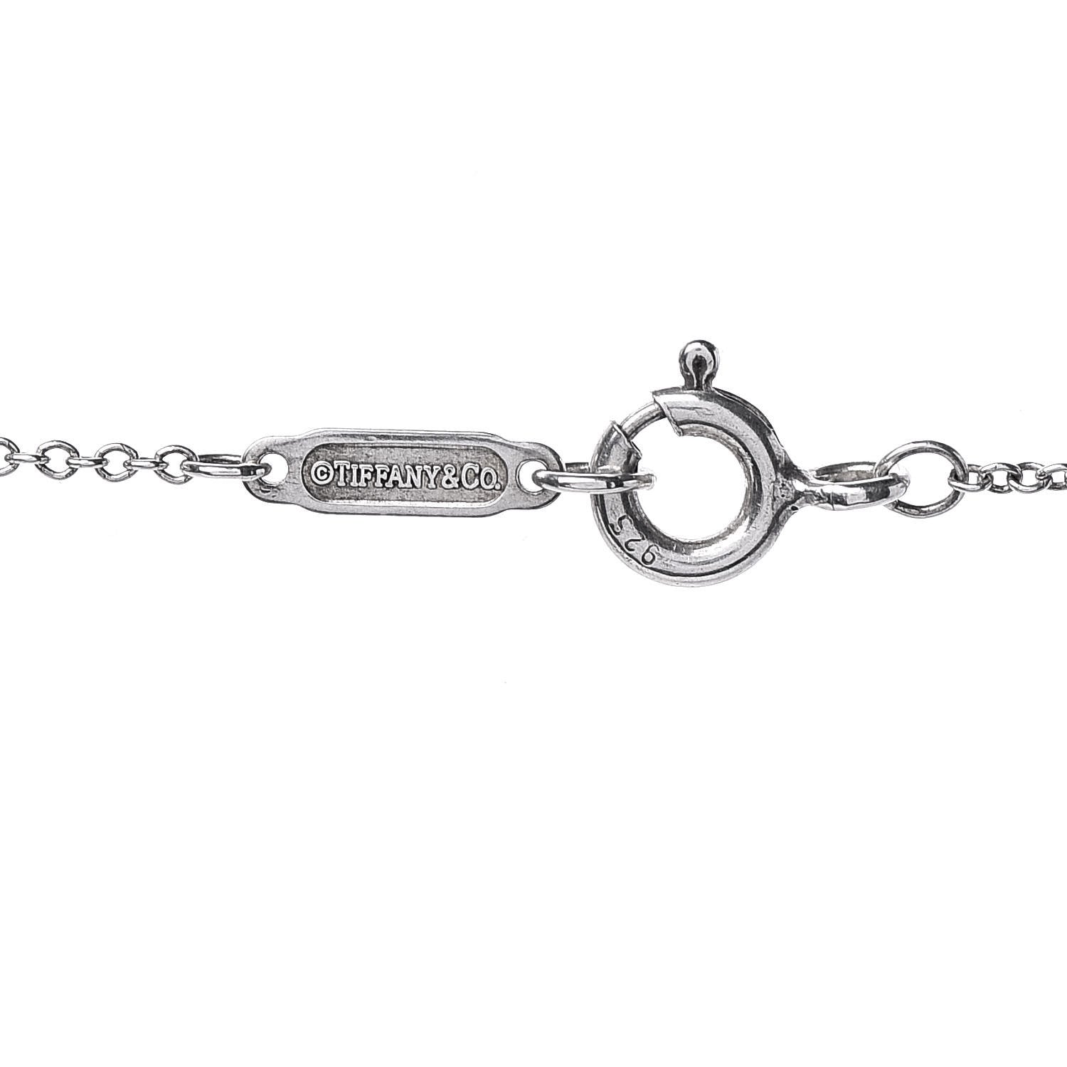 Tiffany Sterling Silver Filigree Heart Key Pendant Necklace 6 of 8