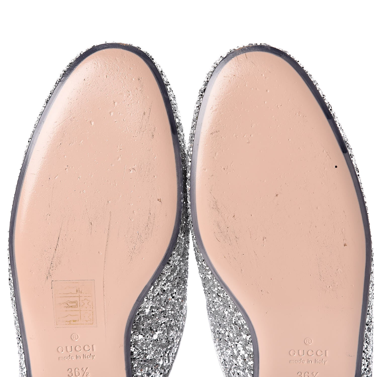 Gucci Glitter Womens Princetown Slippers 36.5 Silver 8 of 8