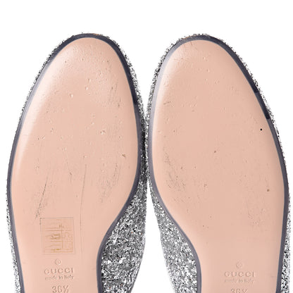 Gucci Glitter Womens Princetown Slippers 36.5 Silver 8 of 8