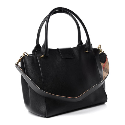 Burberry Soft Grain Calfskin Medium Buckle Tote Black 3 of 12