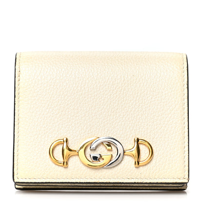 Gucci Grainy Calfskin Zumi Chain Card Case Wallet White 1 of 7