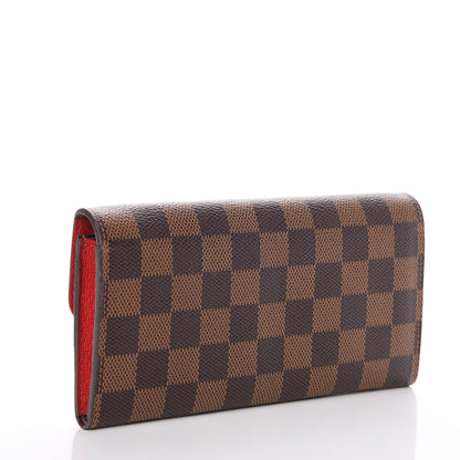 Louis Vuitton Damier Ebene Emilie Wallet Red 3 of 6