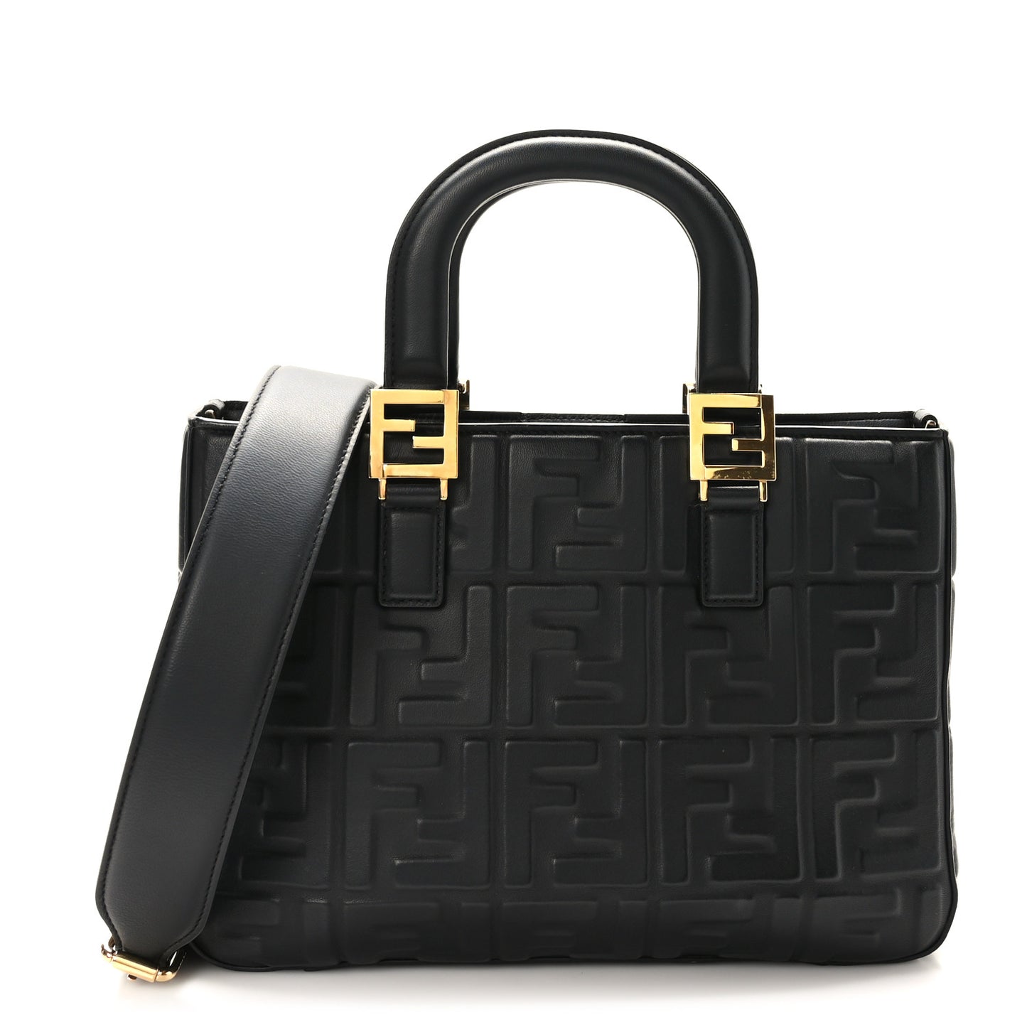 Nappa FF 1974 Embossed Small FF Tote Black