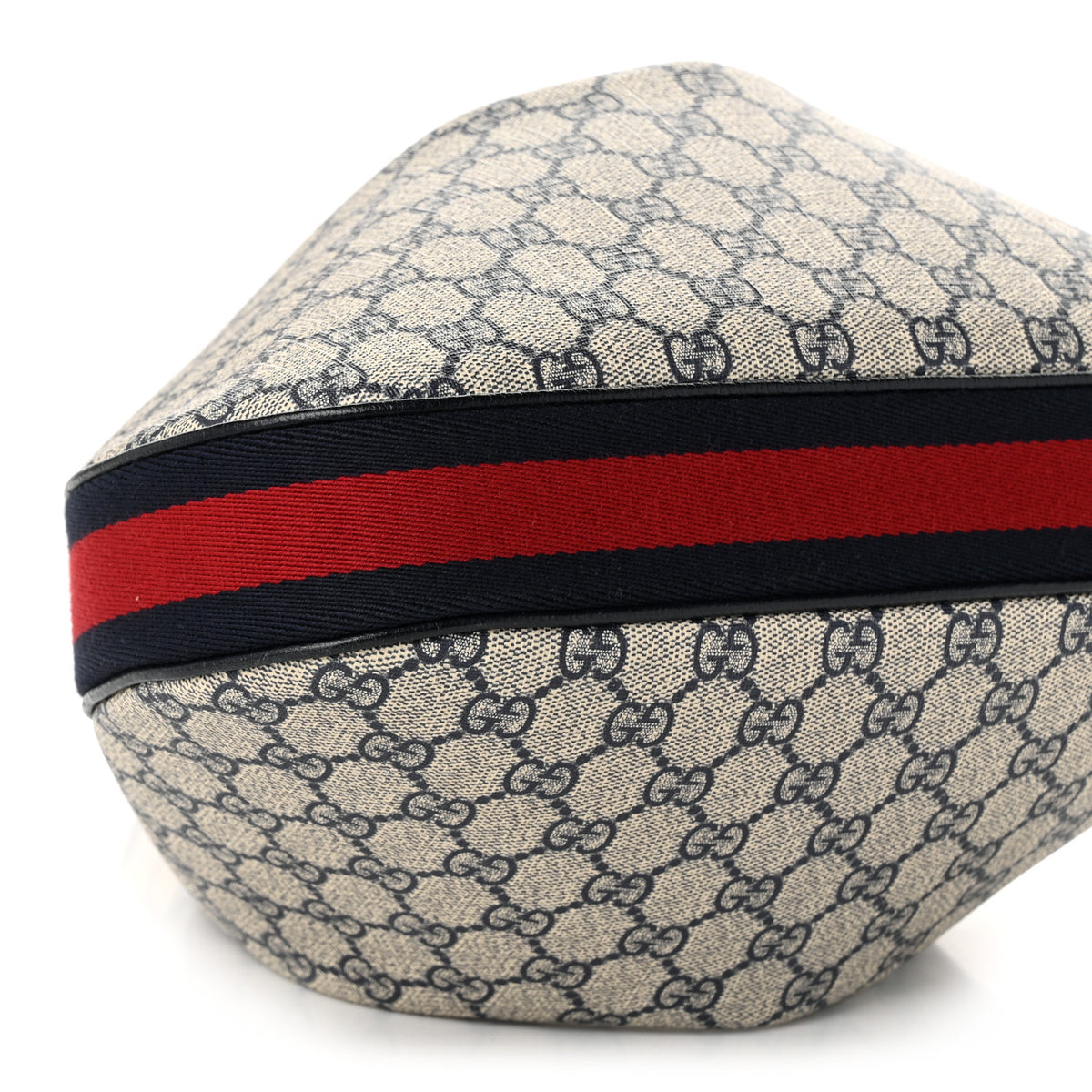Gucci GG Supreme Monogram Textured Calfskin Web Large Attache Shoulder Bag Beige Blue 9 of 10