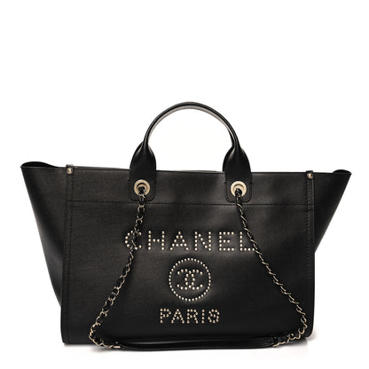 Chanel Caviar Large Studded Deauville Tote Black 1 of 15