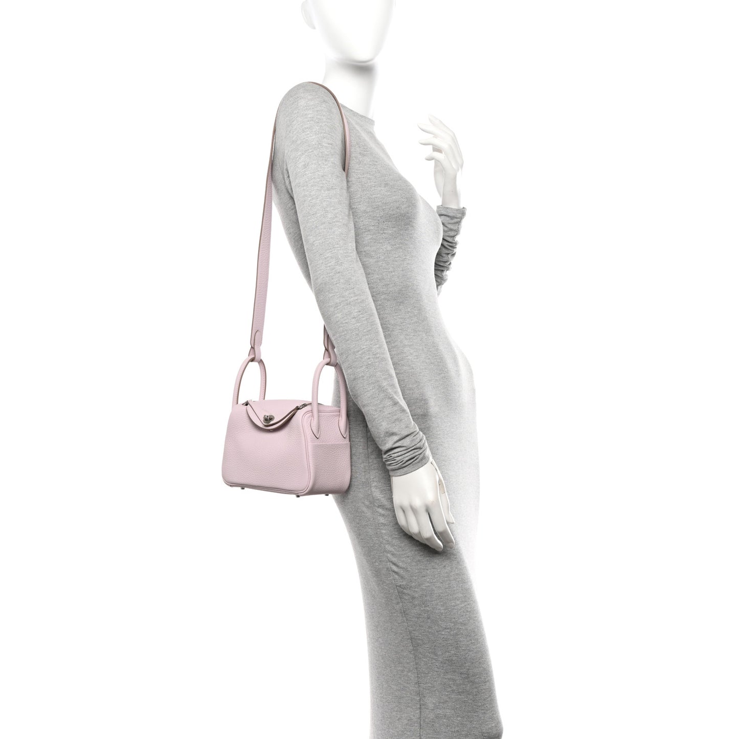 Taurillon Clemence Verso Mini Lindy 20 Mauve Pale Mushroom
