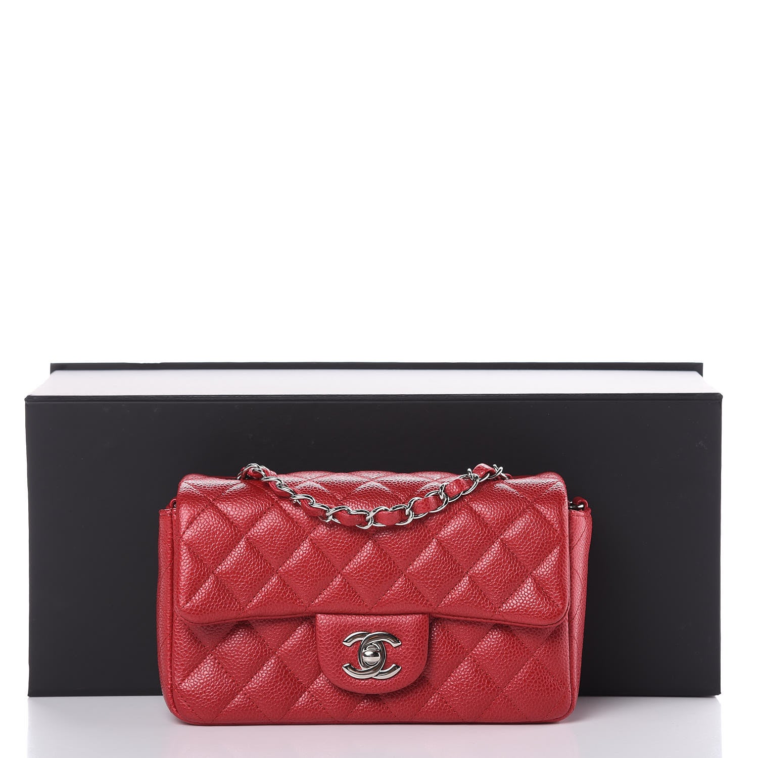 Chanel Caviar Quilted Mini Rectangular Flap Red 10 of 10