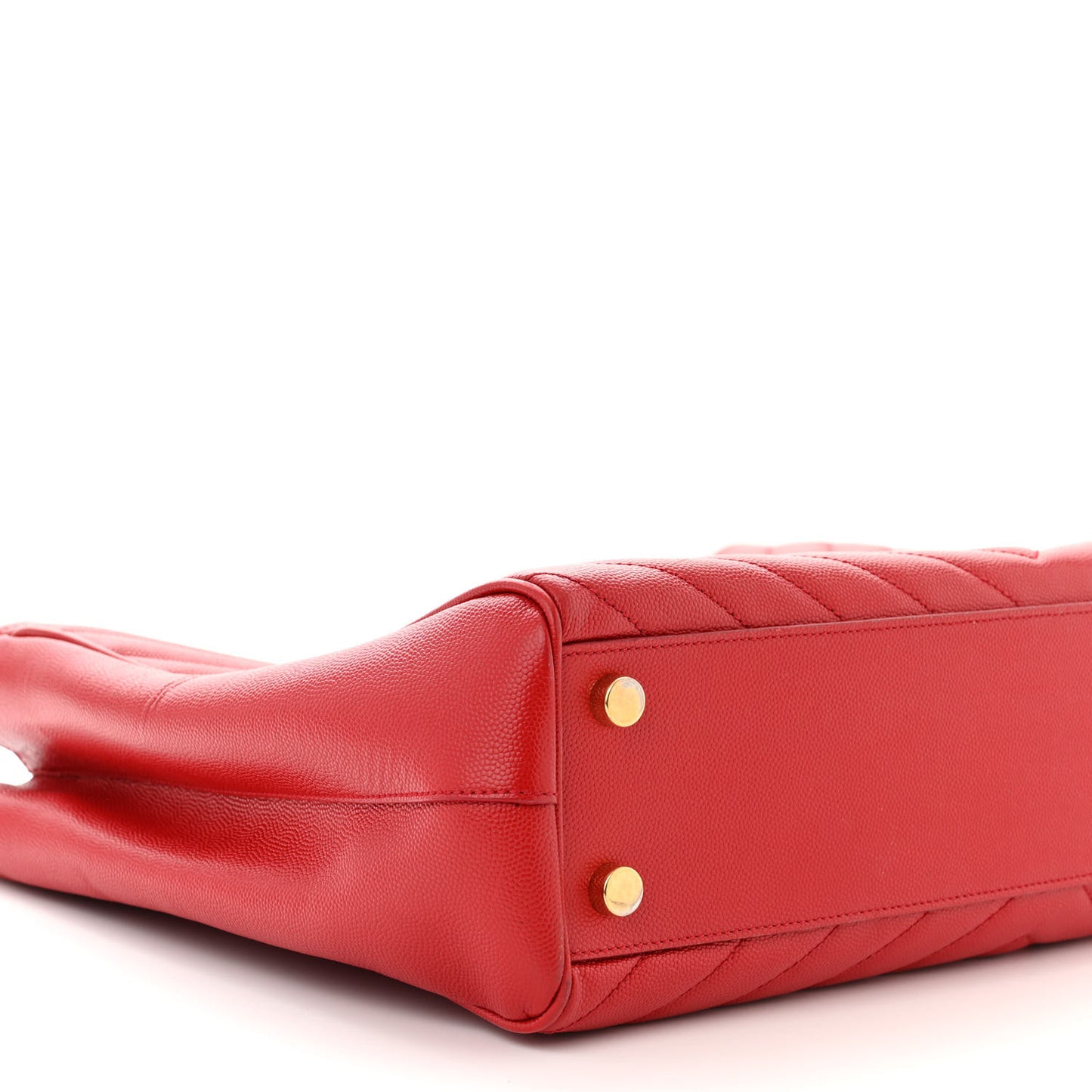 Grain De Poudre Matelasse Chevron Monogram Shopping Bag Red