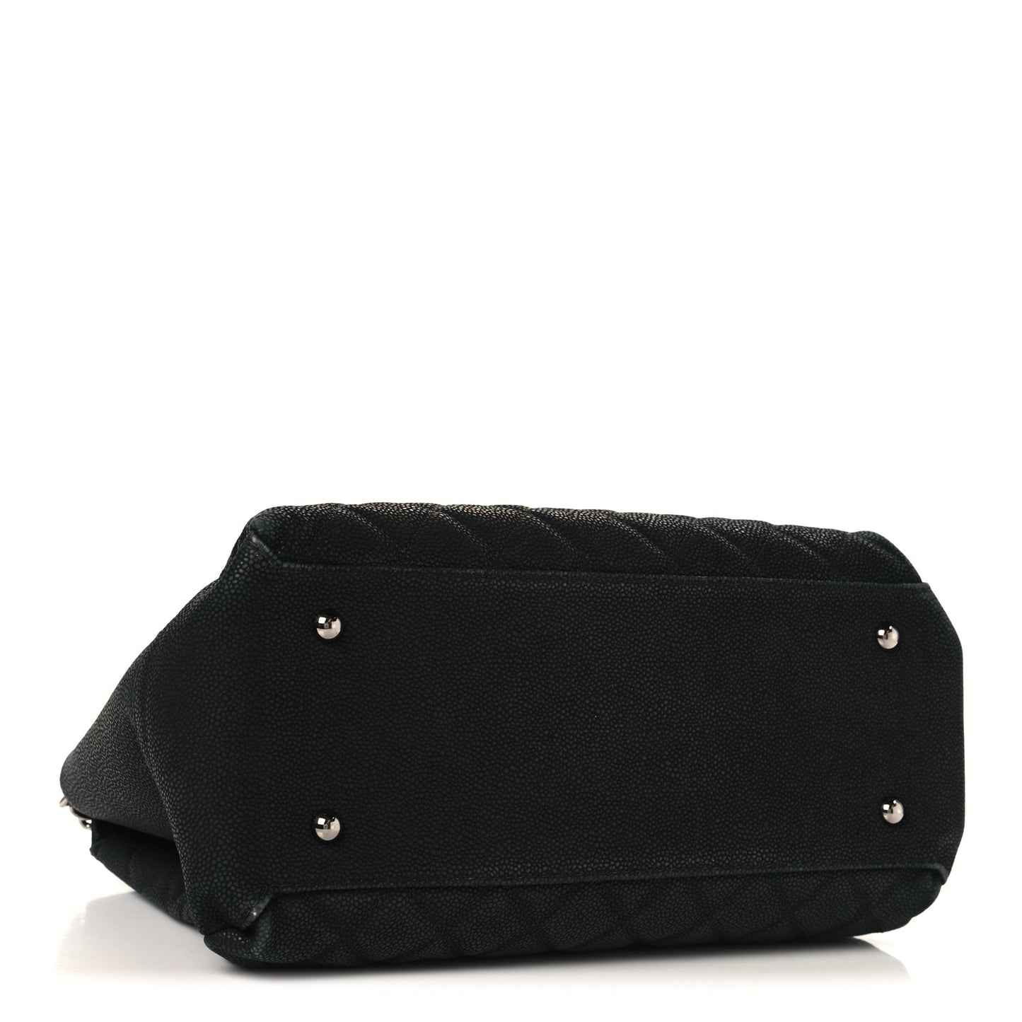 Iridescent Caviar Medium Lady Pearly Flap Black