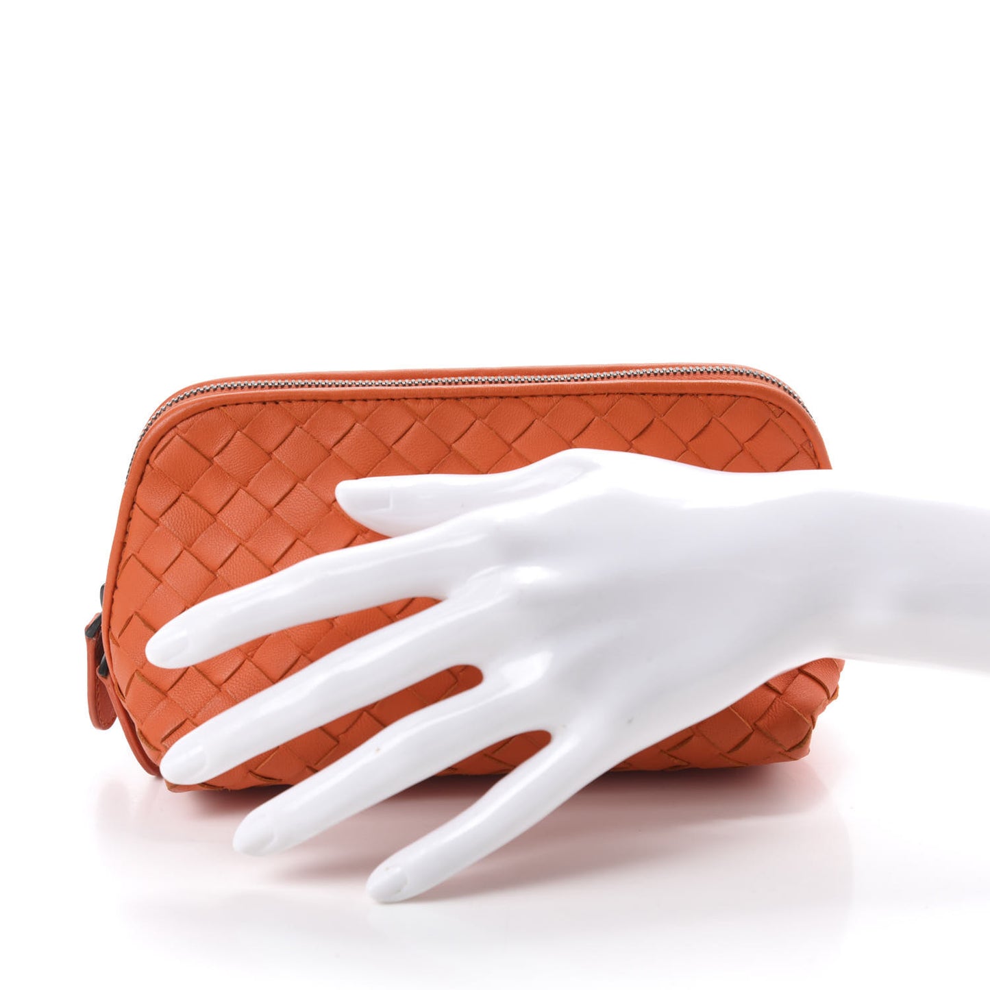 Nappa Intrecciato Cosmetic Case Tangerine