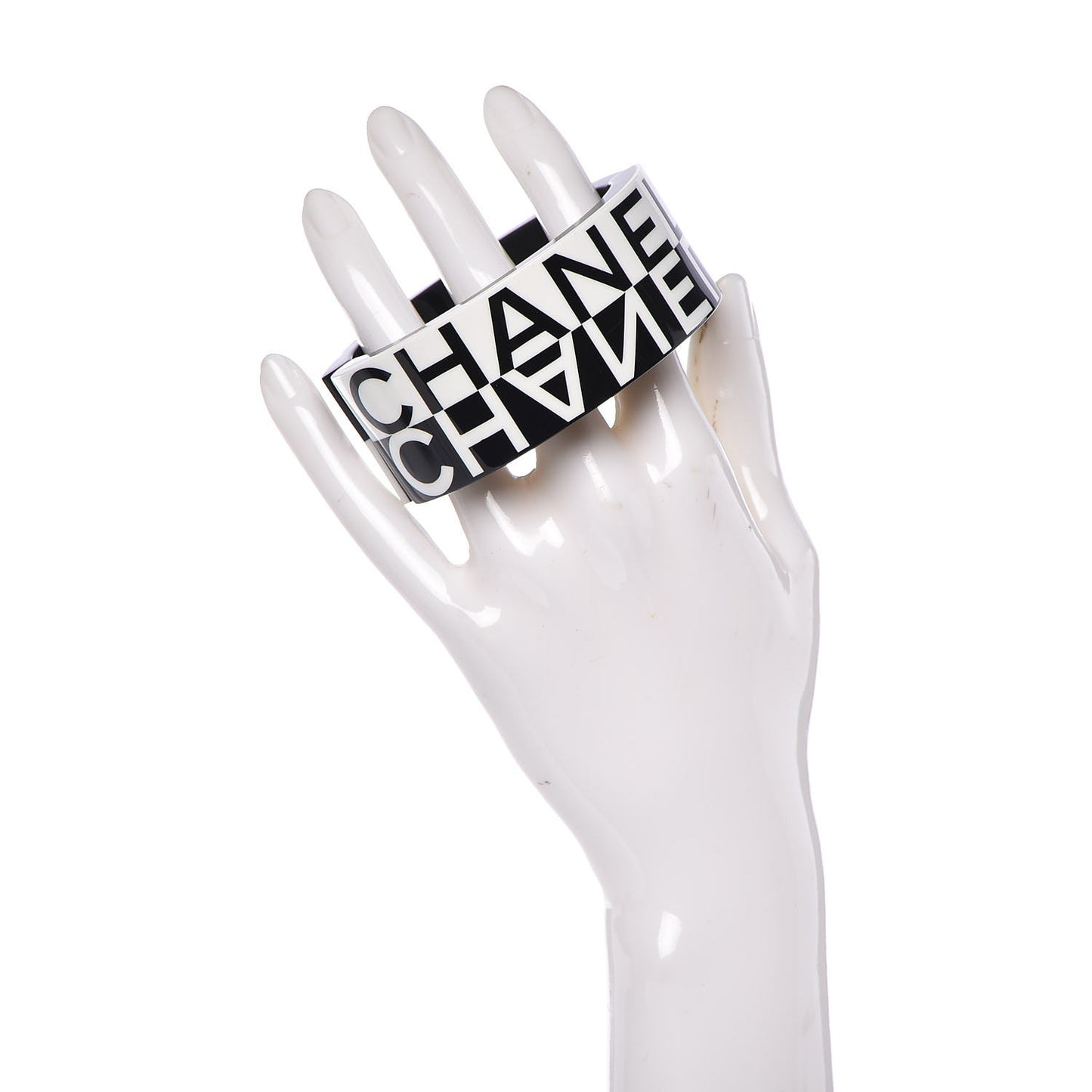 Resin CC Cuff Bracelet Black White