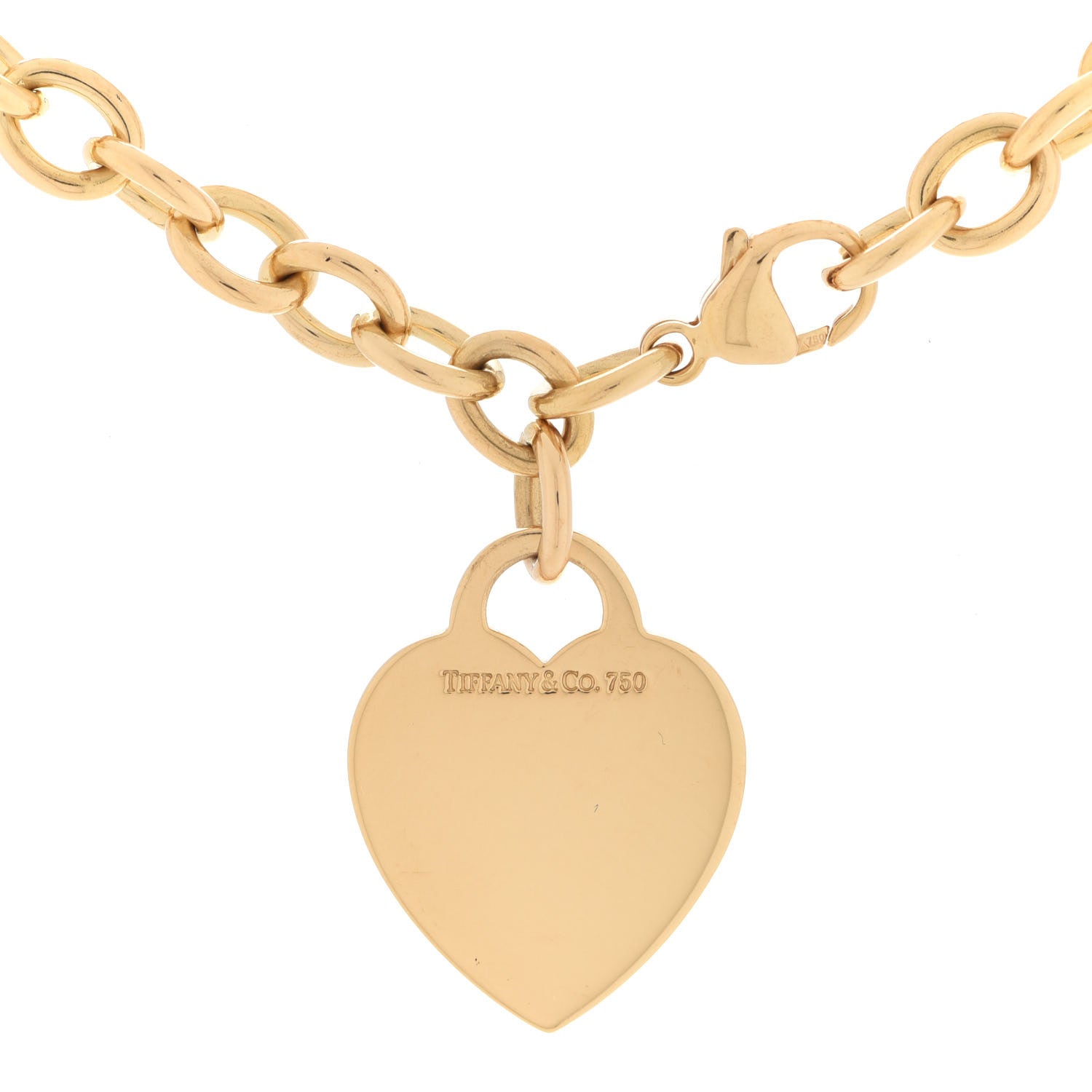 Tiffany 18K Yellow Gold Heart Tag Charm Bracelet 4 of 5