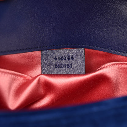 Gucci Velvet Matelasse Mini GG Marmont Shoulder Bag Cobalt Blue 7 of 7