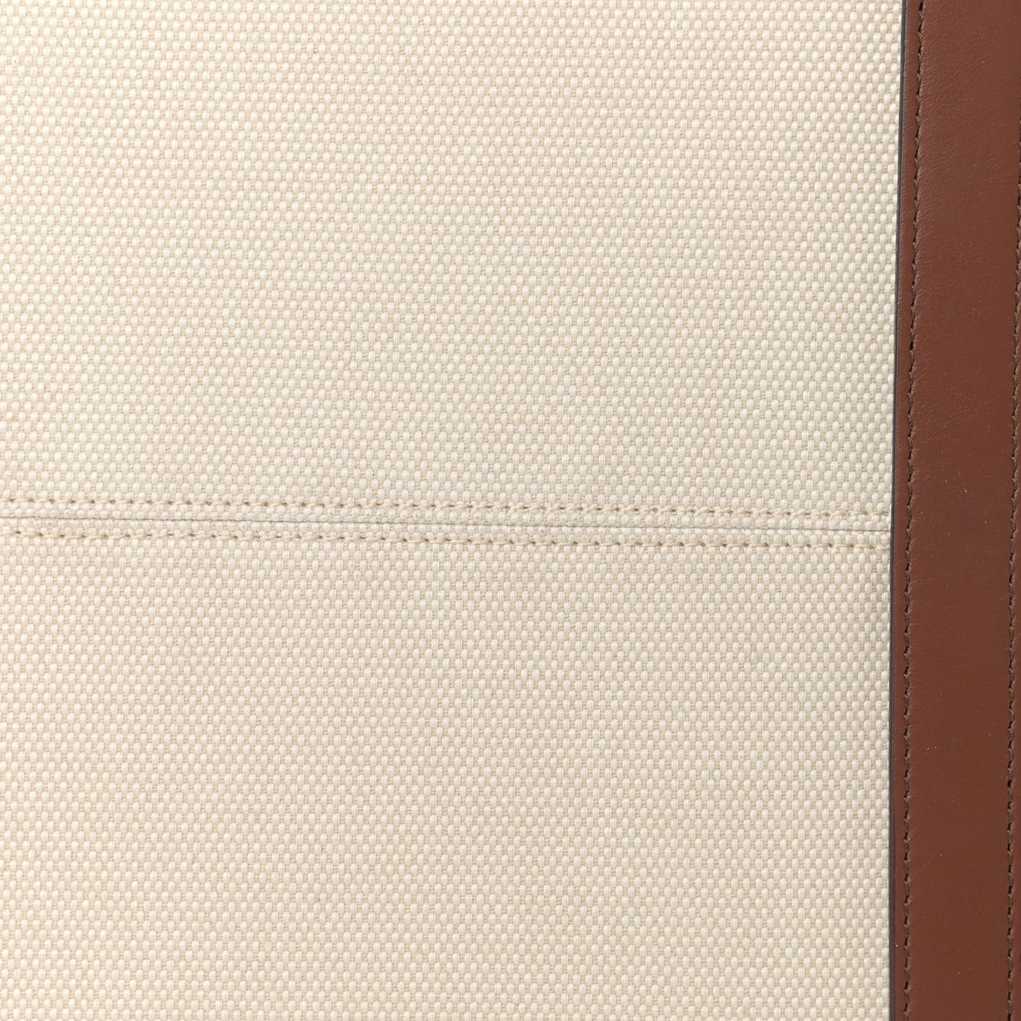 Cotton Canvas Calfskin Large Society Tote Bag Natural