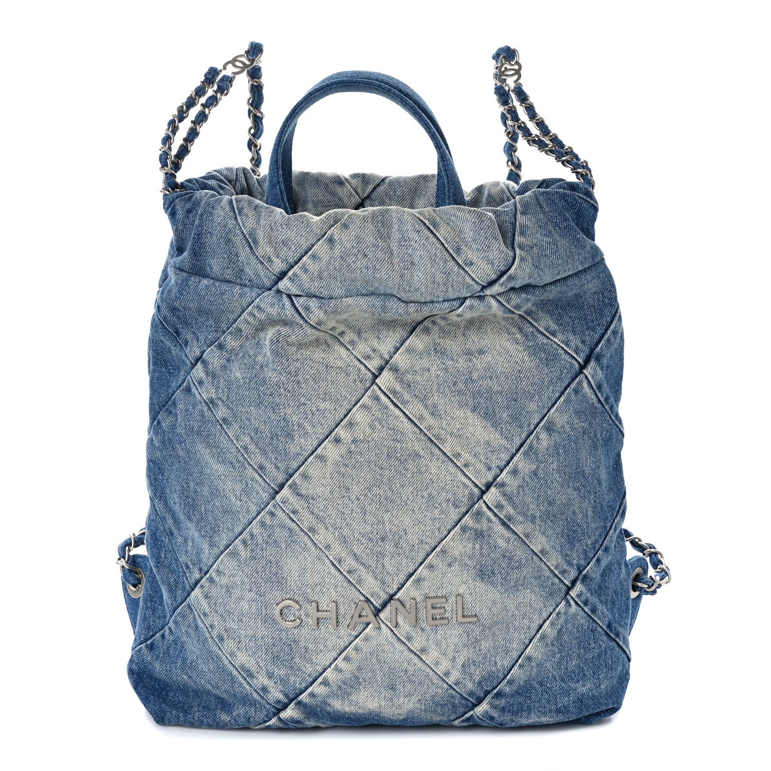 Chanel Denim Quilted Chanel 22 Backpack Blue 1 of 15