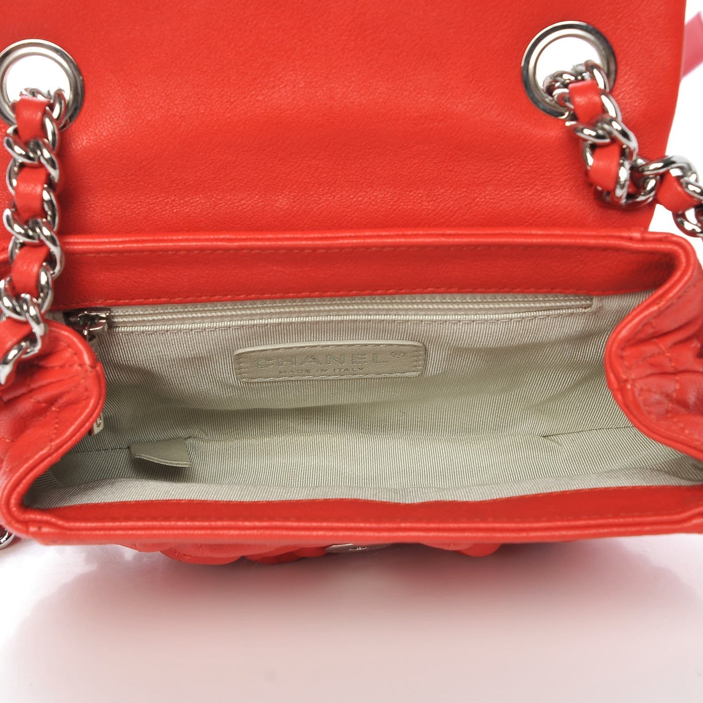 Washed Lambskin Mini Chain Around Messenger Red