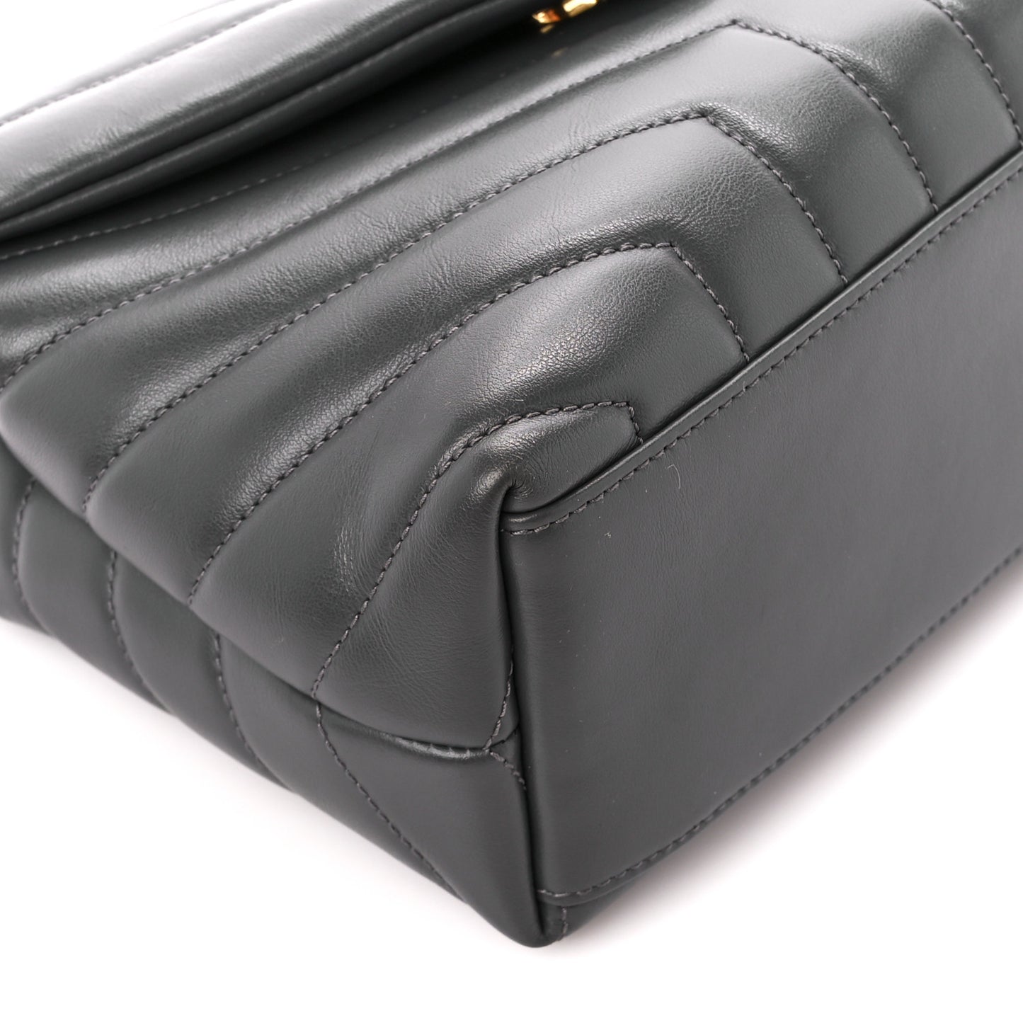Calfskin Y Quilted Monogram Small Loulou Chain Satchel Storm