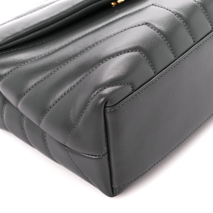 Saint Laurent Calfskin Y Quilted Monogram Small Loulou Chain Satchel Storm 10 of 11