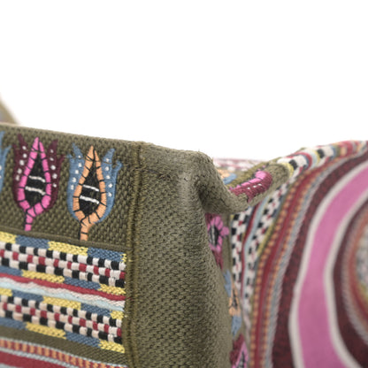 Christian Dior Canvas Embroidered Book Tote Olive Multicolor 11 of 12