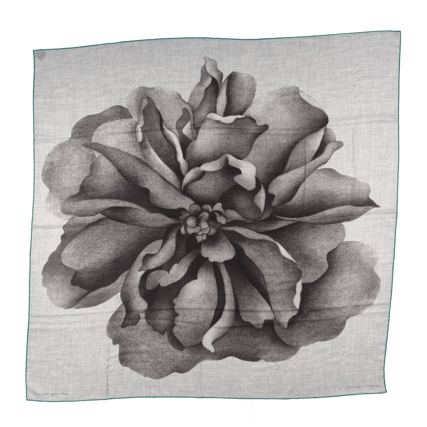 Cashmere Silk Une Rose Pour Alma Shawl 140 Gris Chine Sepia