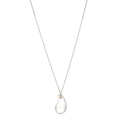 Tiffany Platinum Crystal Elsa Peretti Teardrop Pendant Necklace 1 of 5