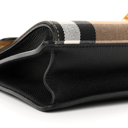 Burberry Derby Calfskin House Check Small Macken Crossbody Bag Black 8 of 10