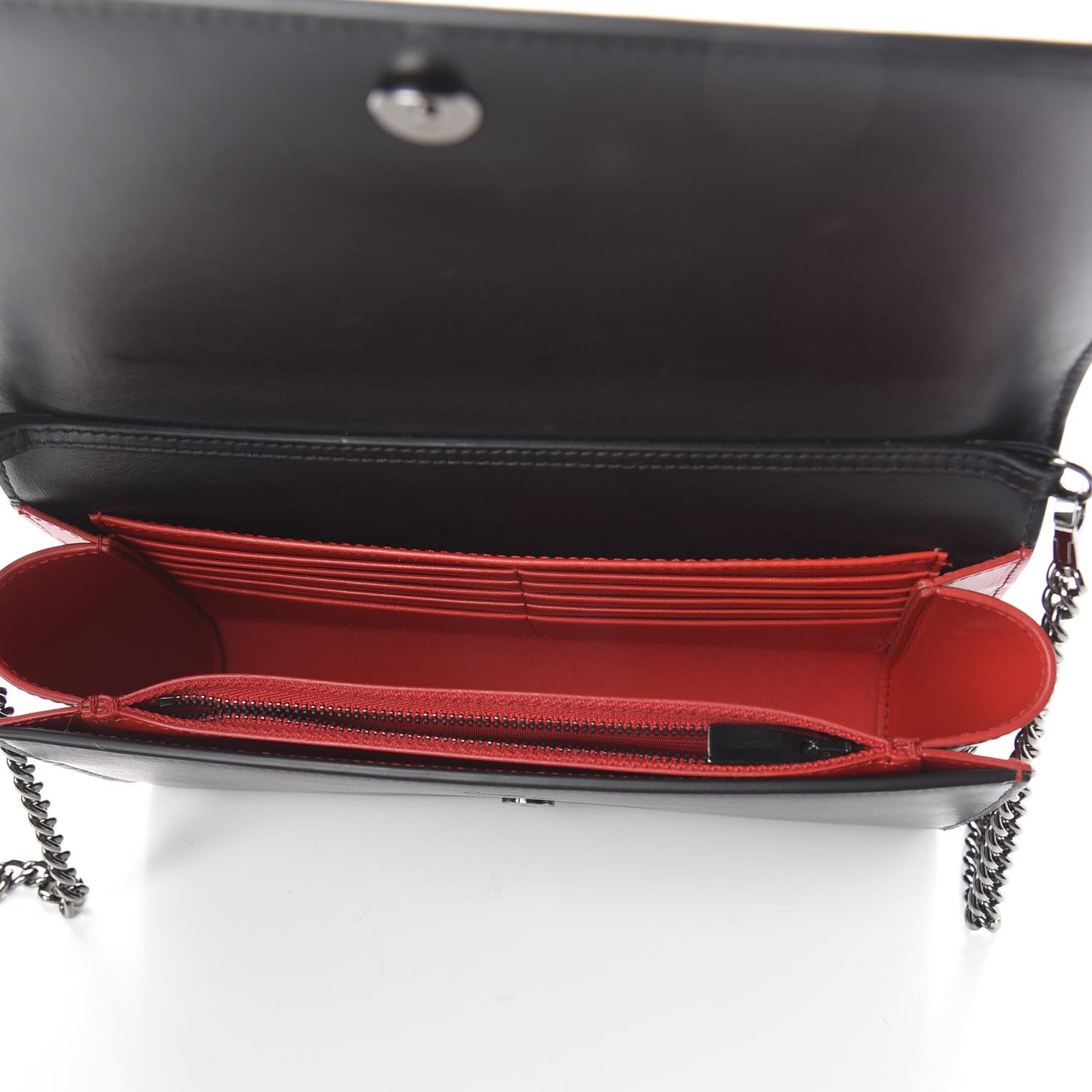 Calfskin Patent Spikes Paloma Clutch Black