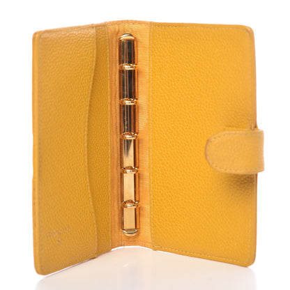 Chanel Caviar CC Mini Ring Agenda Planner Yellow 5 of 16