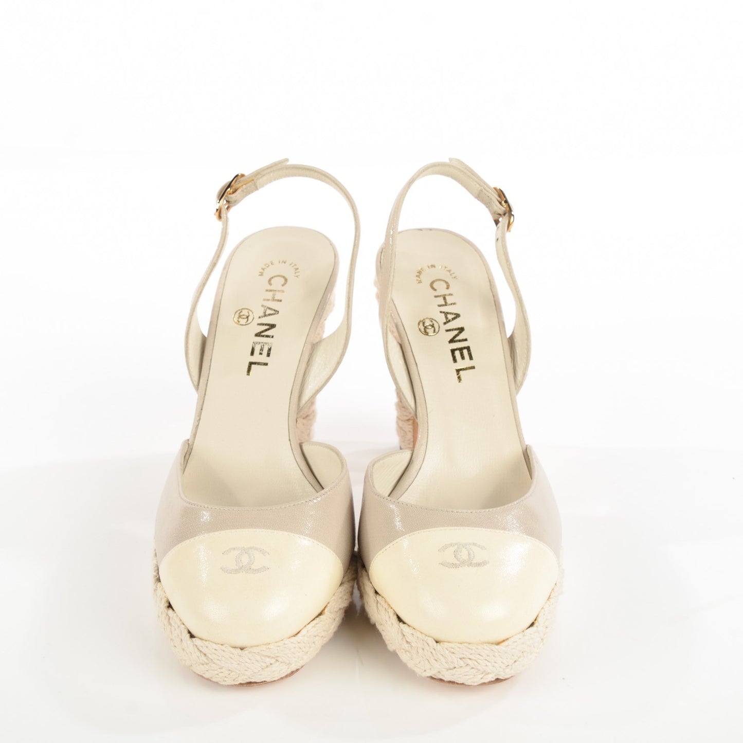 Glazed Lambskin Cap Toe Sling Back Pumps 38 Light Grey