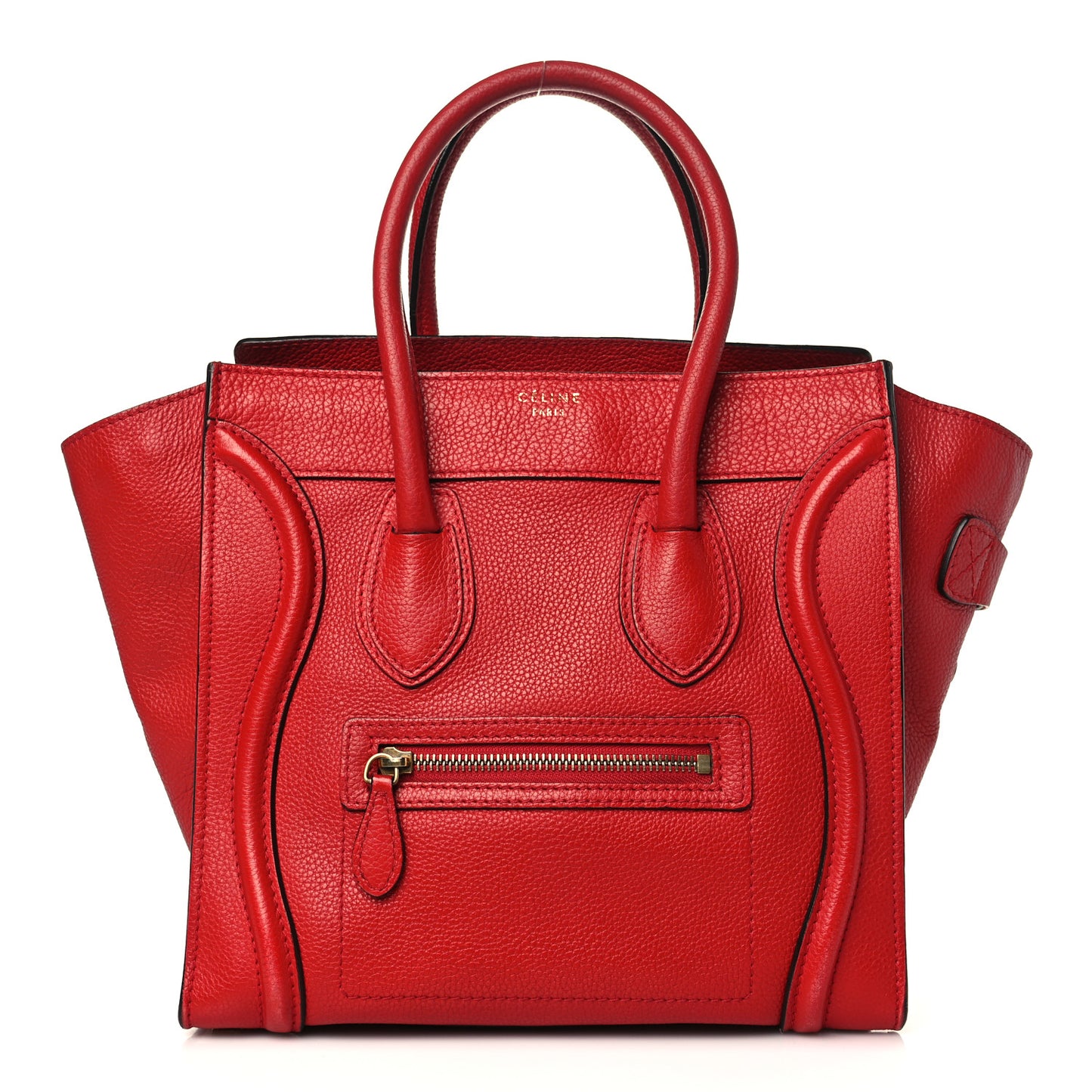 Drummed Calfskin Micro Luggage Red
