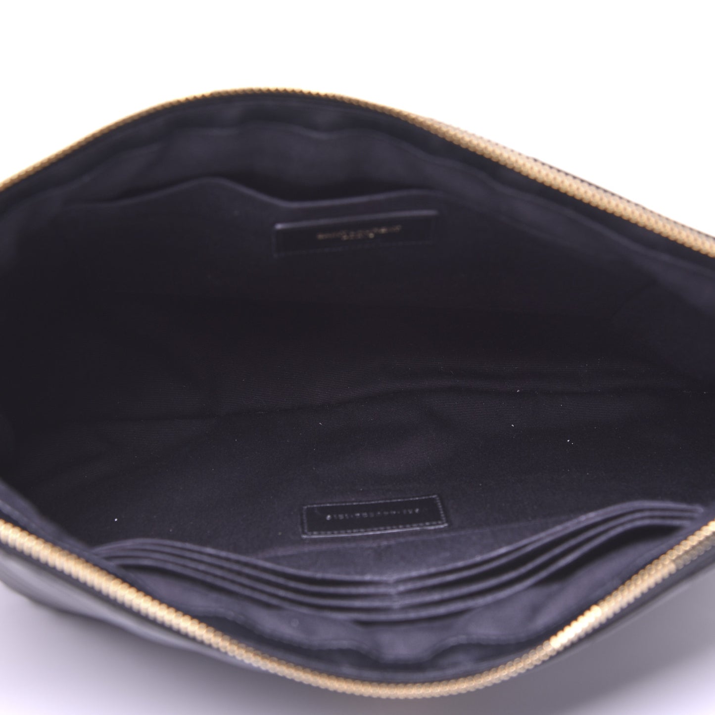 Calfskin Matelasse Chevron Monogram Document Holder Black