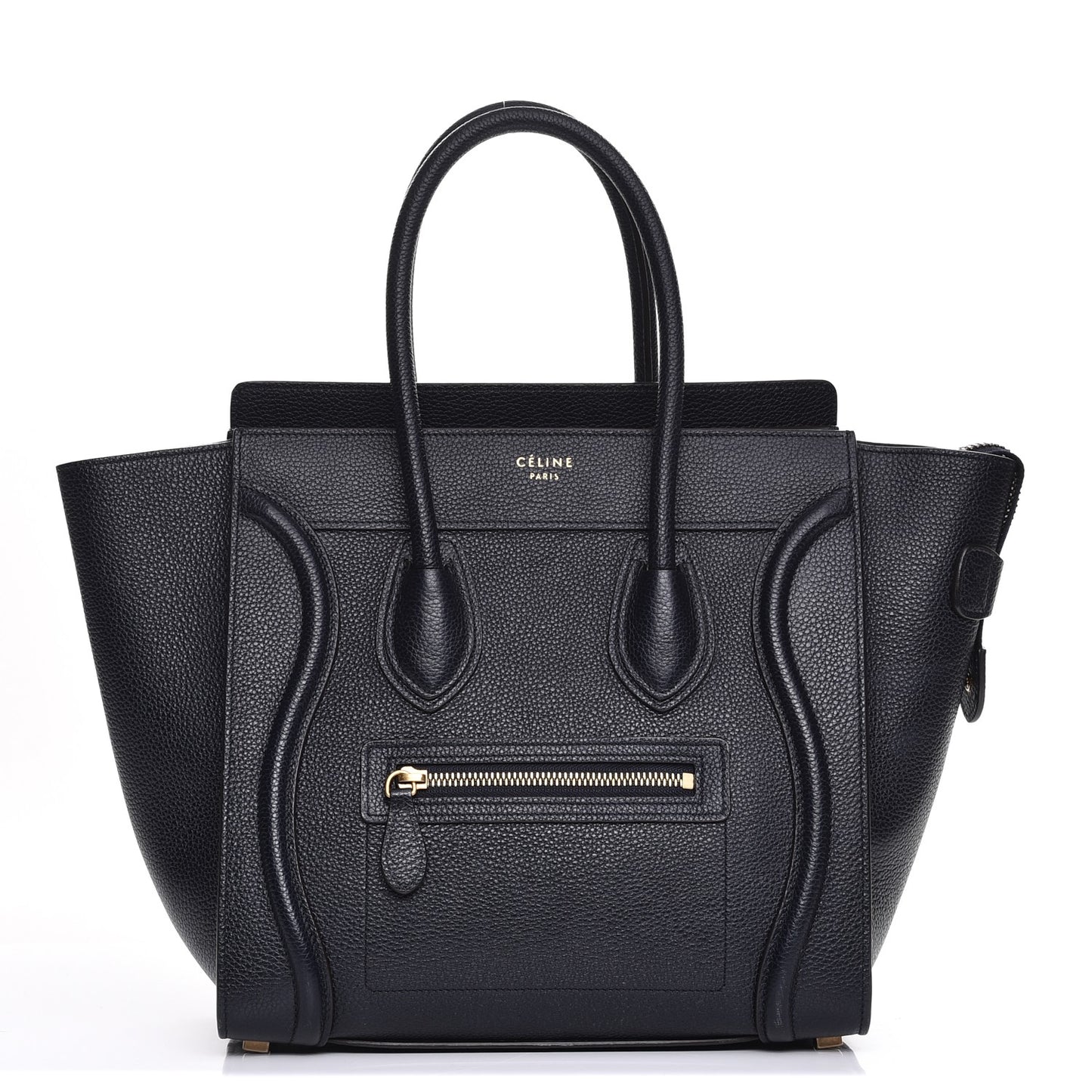 Drummed Calfskin Micro Luggage Midnight